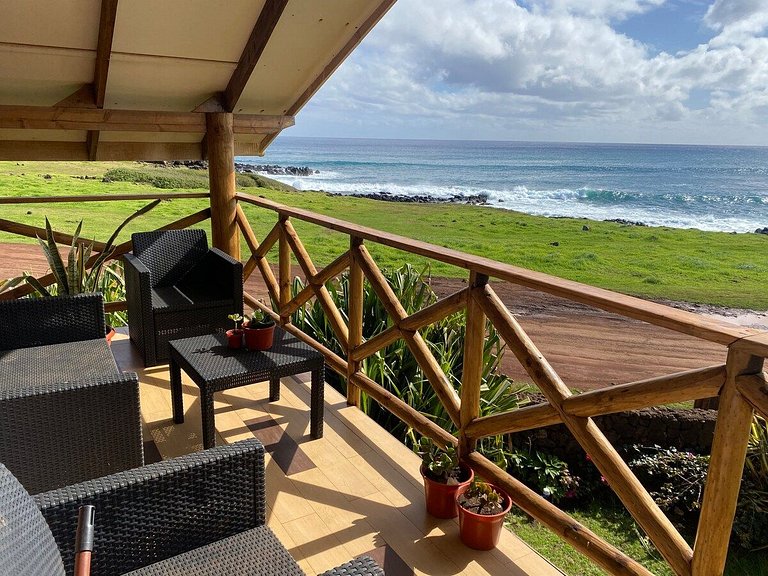 Cabaña frente al mar y con vista a los moai - Vaimiti