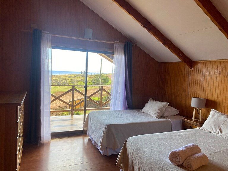 Cabaña frente al mar y con vista a los moai - Vaimiti