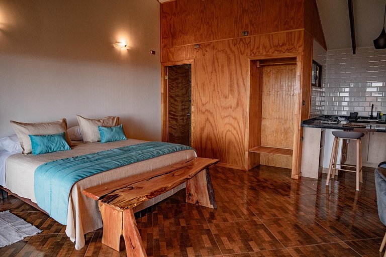 Habitación con cocina y baño privado